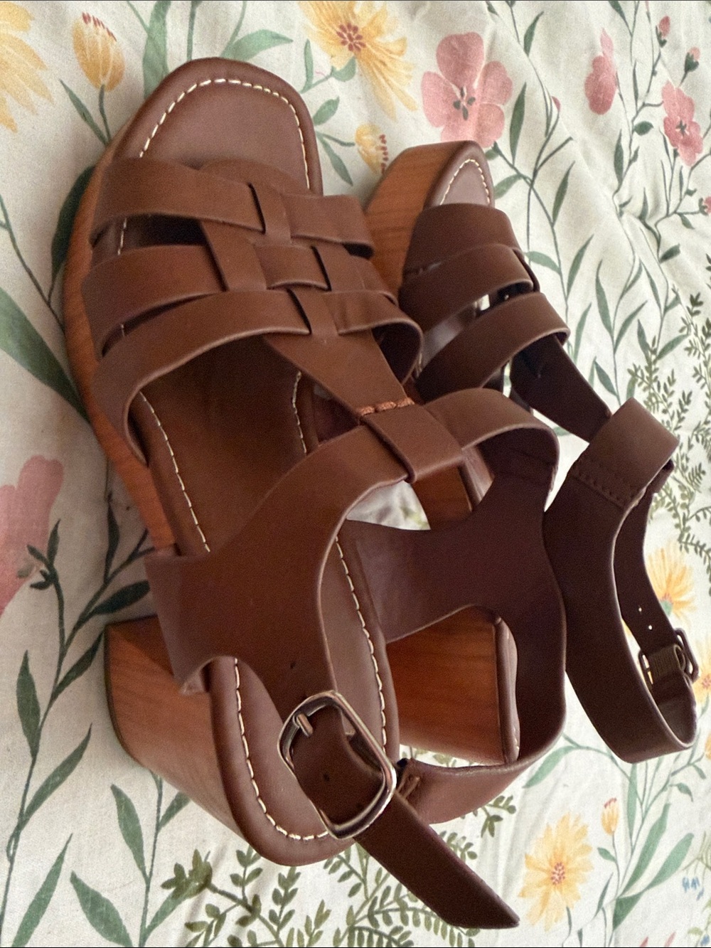 Cityclassified Brown Strappy Block Heel Sandals, Size 9, New - Picture 3 of 8
